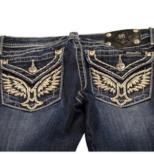 Miss‎ Me Skinny Bling Angel Wings Pockets Stretch Women's Size 25 x 31 girls 16